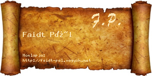 Faidt Pál névjegykártya